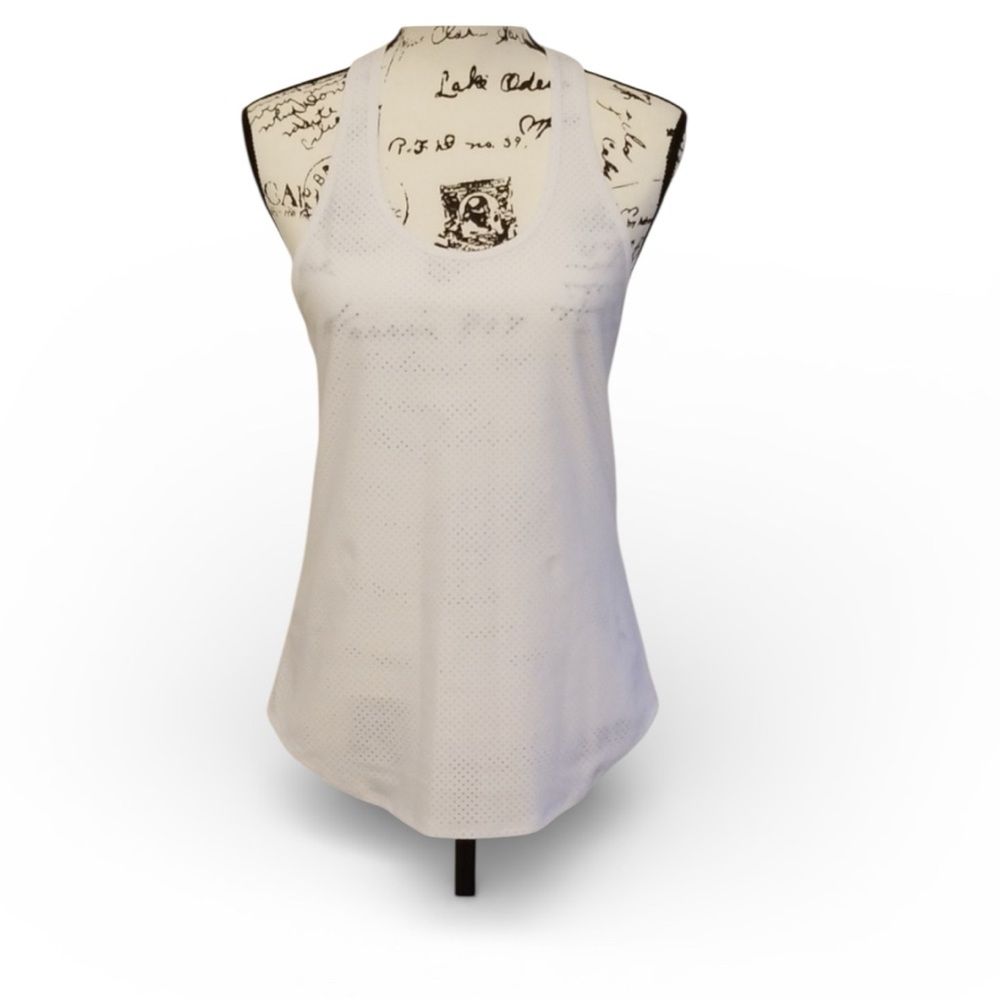 TONIC ACTIVE Women’s LASER PERFORATED RACERBACK TANK TOP white Size Small